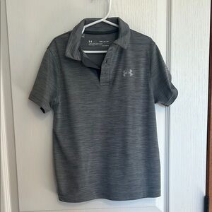 Boys Gray Under Armour polo